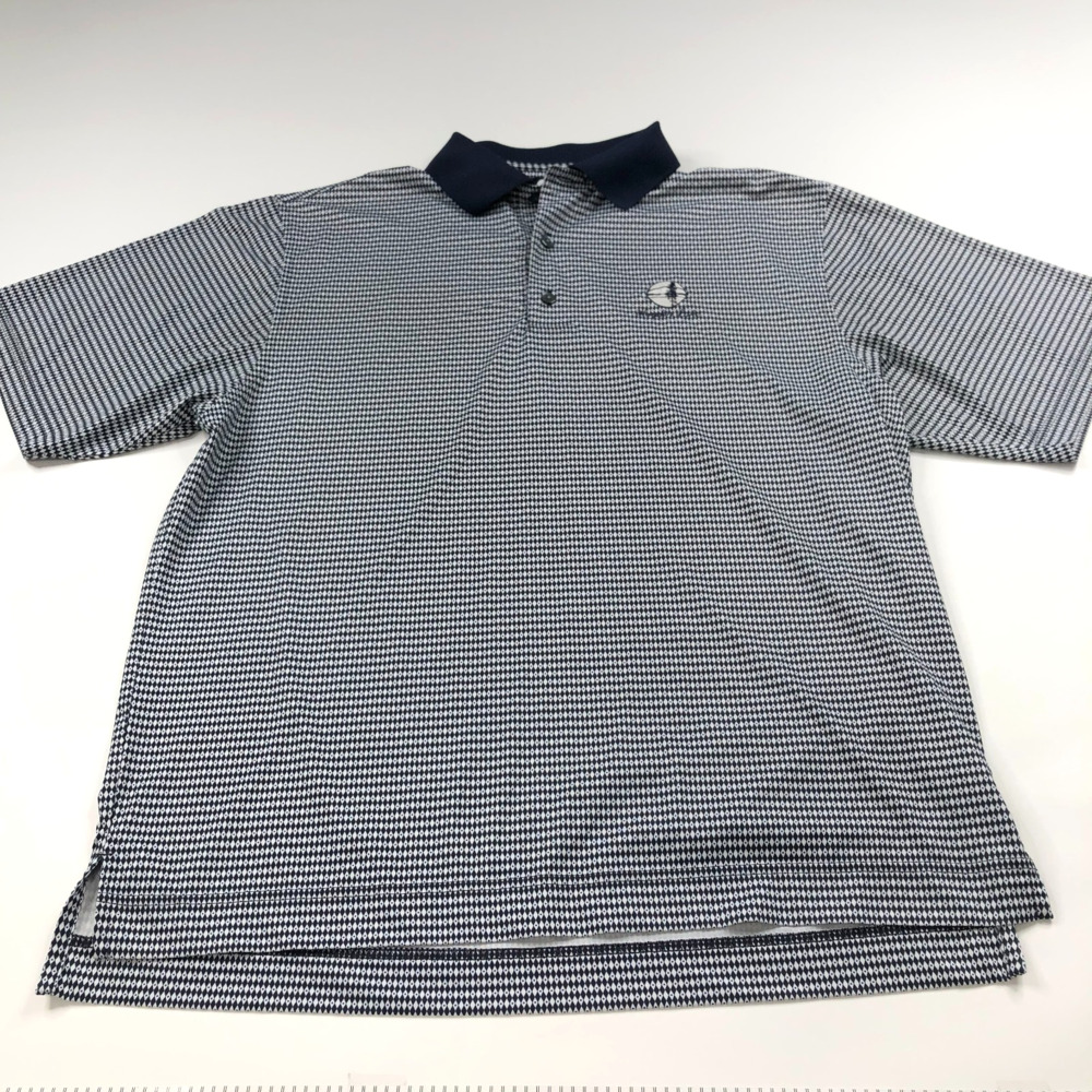 FootJoy FJ Medium Mens Golf SS Stretch Polo Shirt All Over Print Argyle Blue